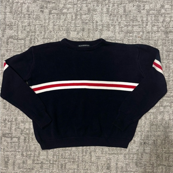 Brandy Melville Sweaters - Brandy Melville Blue Striped Crewneck Sweater | Size Small